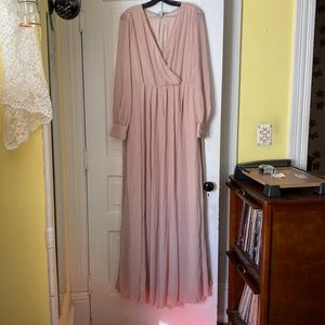 Brand New Long XXL flowing taupe dress never worn